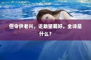 但令供老兴，讵敢望菊好。全诗是什么？