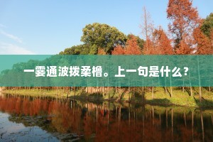 一霎通波拨柔橹。上一句是什么？