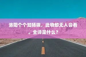洛阳个个知扬拨，此物却无人会看。全诗是什么？