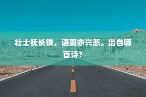 壮士抚长铗，语阑亦兴悲。出自哪首诗？