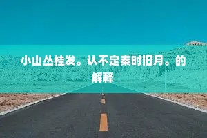 小山丛桂发。认不定秦时旧月。的解释