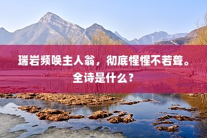 瑞岩频唤主人翁，彻底惺惺不若聋。全诗是什么？