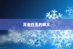 浑金白玉的释义
