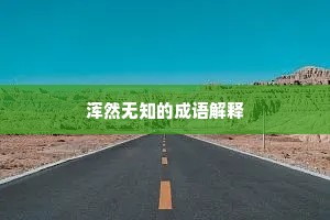 浑然无知的成语解释
