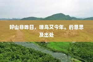 好山非昨日，啼鸟又今年。的意思及出处