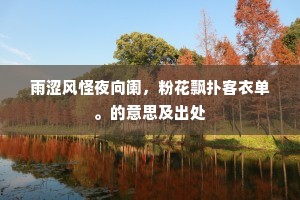雨涩风怪夜向阑，粉花飘扑客衣单。的意思及出处