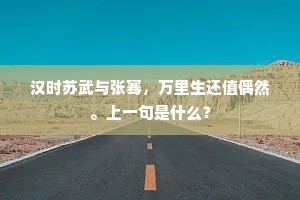 汉时苏武与张骞，万里生还值偶然。上一句是什么？