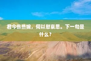 君今伤燕婉，伺以慰哀思。下一句是什么？