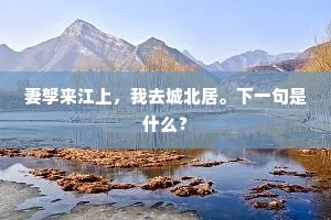 妻孥来江上，我去城北居。下一句是什么？