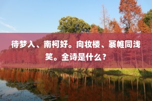 待梦入、南柯好。向妆楼、褰帷同浅笑。全诗是什么？