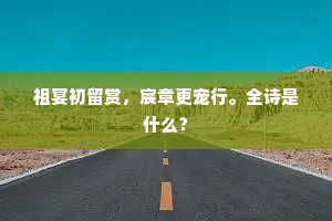 祖宴初留赏，宸章更宠行。全诗是什么？