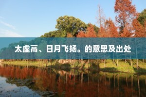 太虚高、日月飞扬。的意思及出处