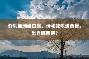 静剔琉璃当白昼，诗和梵呗送黄昏。出自哪首诗？