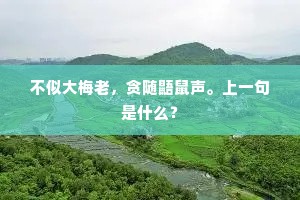 不似大梅老，贪随鼯鼠声。上一句是什么？