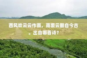 西风吹云云作雨，雨覆云翻自今古。出自哪首诗？