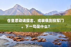 仓皇忽动请缨志，戎装佩剑投军门。下一句是什么？