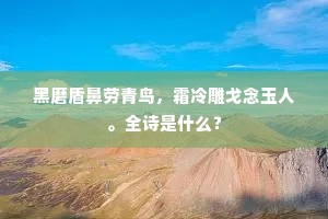 黑磨盾鼻劳青鸟，霜冷雕戈念玉人。全诗是什么？