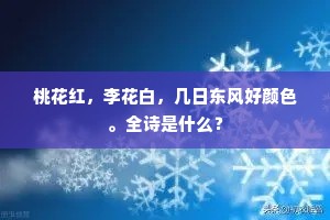 桃花红，李花白，几日东风好颜色。全诗是什么？