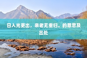 日入光更出，亲老无重归。的意思及出处