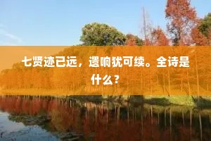 七贤迹已远，遗响犹可续。全诗是什么？