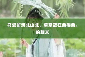 书囊留滞北山北，草堂故在西楼西。的释义