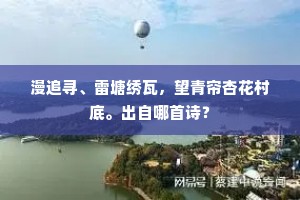 漫追寻、雷塘绣瓦，望青帘杏花村底。出自哪首诗？