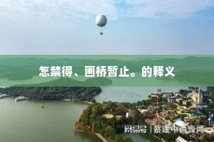 怎禁得、画桥暂止。的释义