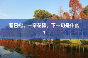 看日搅、一帘花碎。下一句是什么？