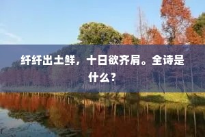 纤纤出土鲜，十日欲齐肩。全诗是什么？