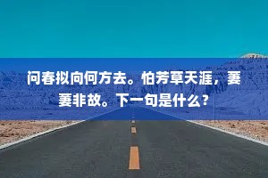 问春拟向何方去。怕芳草天涯，萋萋非故。下一句是什么？