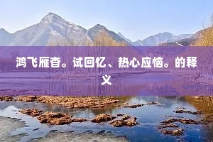 鸿飞雁杳。试回忆、热心应恼。的释义