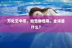万化见中尽，始觉静性尊。全诗是什么？