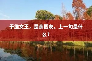 于维文王，是亲四友。上一句是什么？