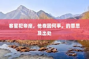 客星犯帝座，他夜因何事。的意思及出处