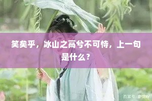 笑矣乎，冰山之高兮不可恃，上一句是什么？