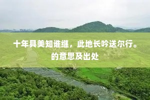 十年具美知谁继，此地长吟送尔行。的意思及出处