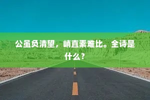 公虽负清望，峭直素难比。全诗是什么？