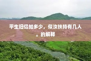 平生旧侣知多少，似汝扶持有几人。的解释