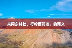 来问东林社，行吟西涧滨。的释义