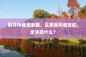 明月伴我酒家眠，五更顺风催放船。全诗是什么？