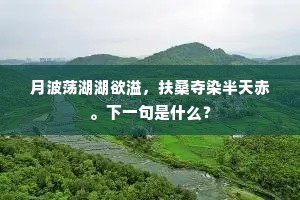月波荡湖湖欲溢，扶桑夺染半天赤。下一句是什么？