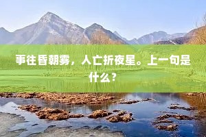 事往昏朝雾，人亡折夜星。上一句是什么？