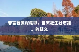 罪言著就深藏取，自笑狂生壮志蹉。的释义