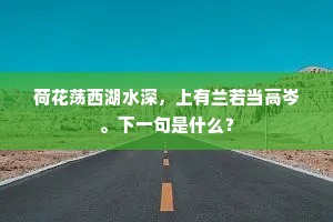 荷花荡西湖水深，上有兰若当高岑。下一句是什么？