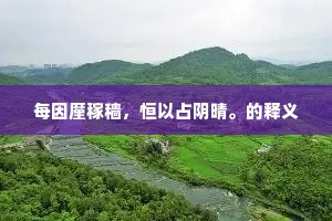 每因廑稼穑，恒以占阴晴。的释义