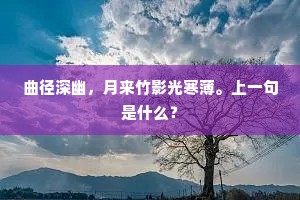 曲径深幽，月来竹影光寒薄。上一句是什么？