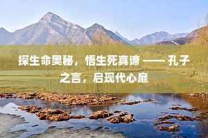 探生命奥秘，悟生死真谛 —— 孔子之言，启现代心扉