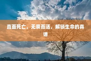 直面死亡，无畏而活，解锁生命的真谛