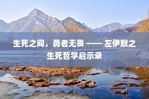 生死之间，勇者无畏 —— 左伊默之生死哲学启示录