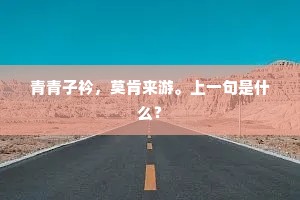 青青子衿，莫肯来游。上一句是什么？